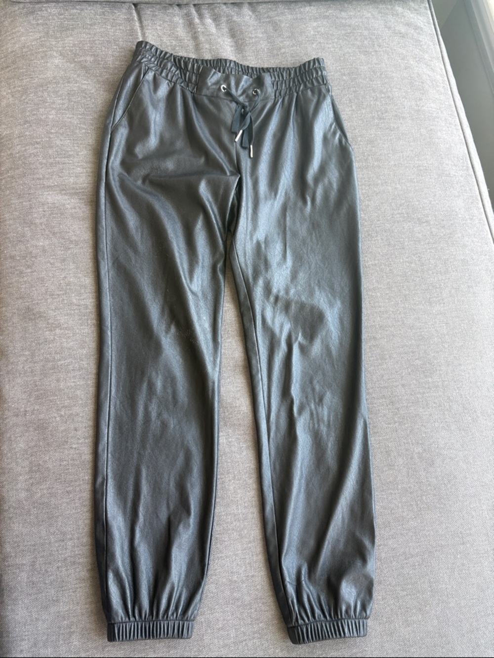 Anthropology black Faux Leather Jogger Pants - Unbranded